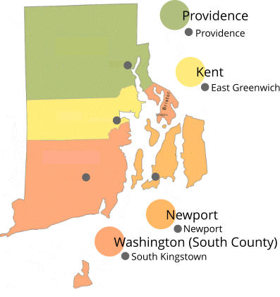 Providence Kent Newport Washington (South County) Providence East Greenwich Newport South Kingstown